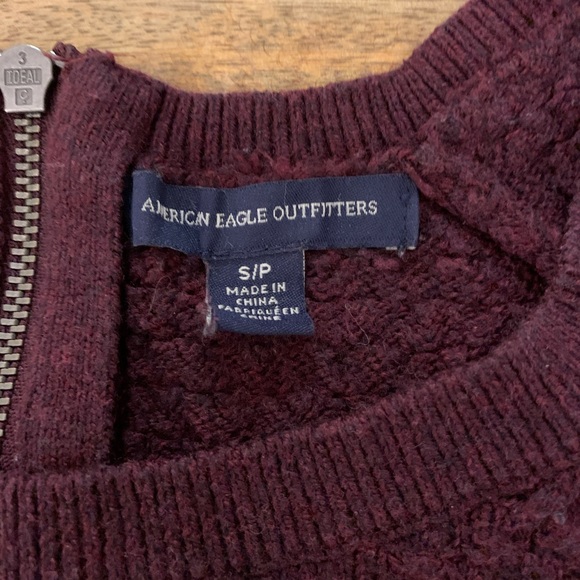 Pullover Knit Sweater - Burgundy - S - Picture 2 of 6